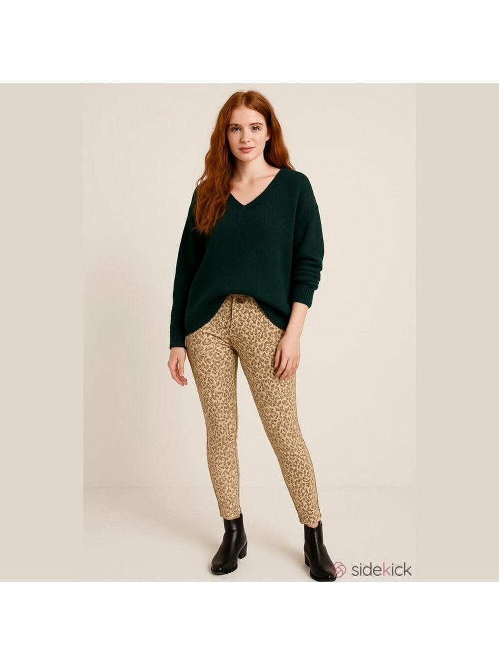 White HOUSE BLACK MARKET - brown leopard skinny jeans size 00